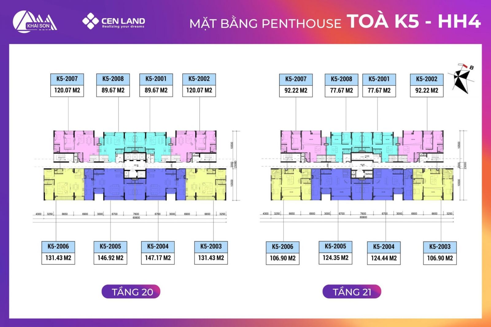MẶT BẰNG CHUNG CƯ KHAI SƠN CITY - TÒA K5