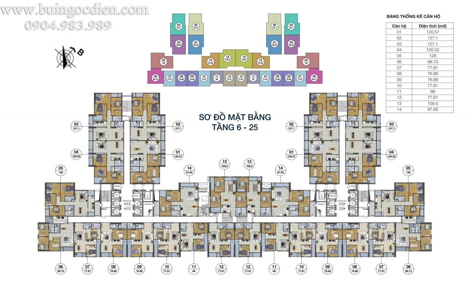 mặt bằng goldsilk tầng 6-25